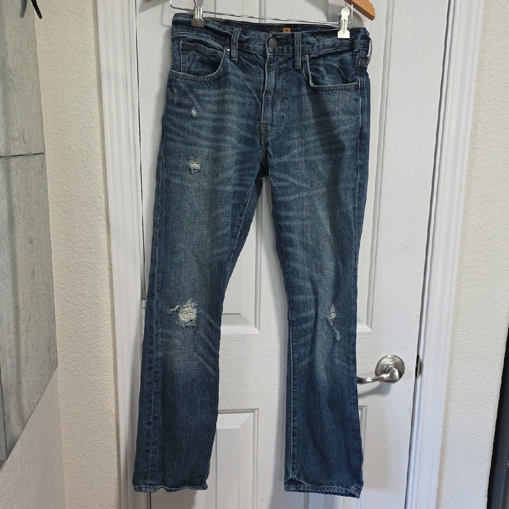 J.crew 770 Distressed Straight-Leg Blue  Mens Jeans Size 29x29